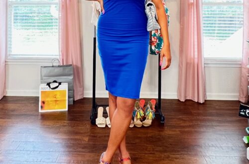 ZARA BLUE MIDI DRESS OOTD